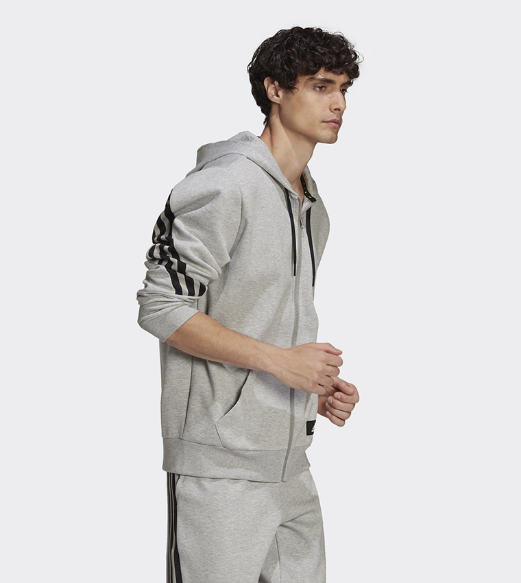 Buy Adidas Adidas Sportswear Future Icons 3 Stripes Hoodie In Grey ...