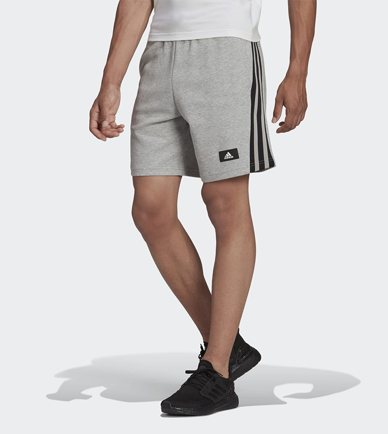 Adidas originals 3 stripe best sale shorts grey