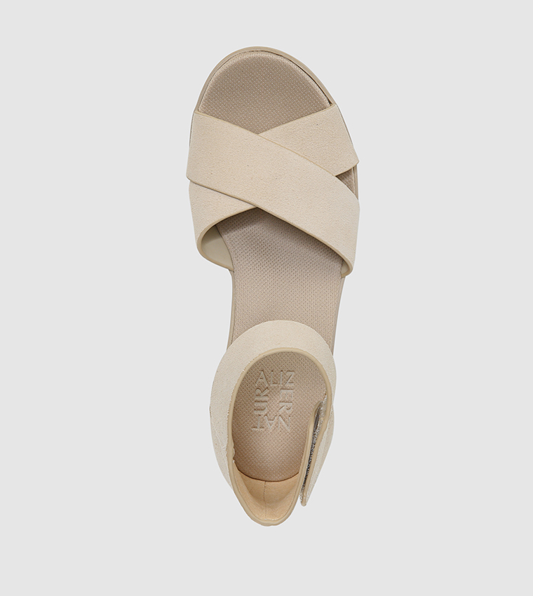 Buy Naturalizer RIVIERA Ankle Strap Wedge Sandals In Beige | 6thStreet UAE