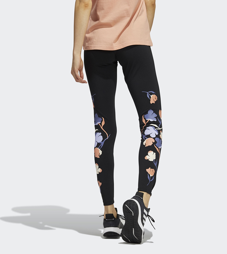 Buy Adidas Floral Graphic Tights In Black 6thStreet Qatar