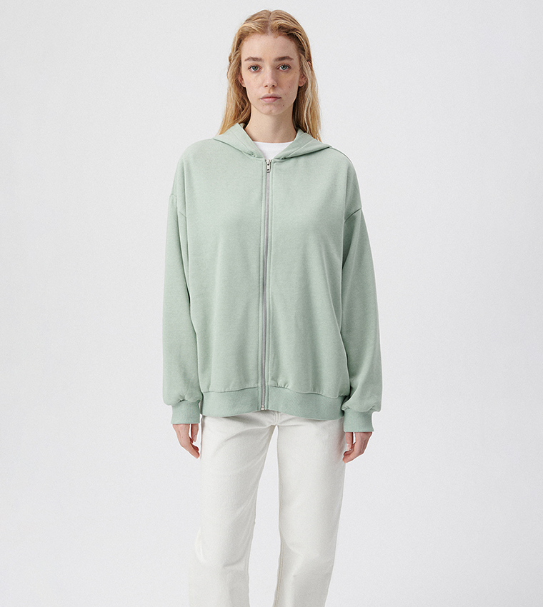 Oversized zip up outlet sweatshirt