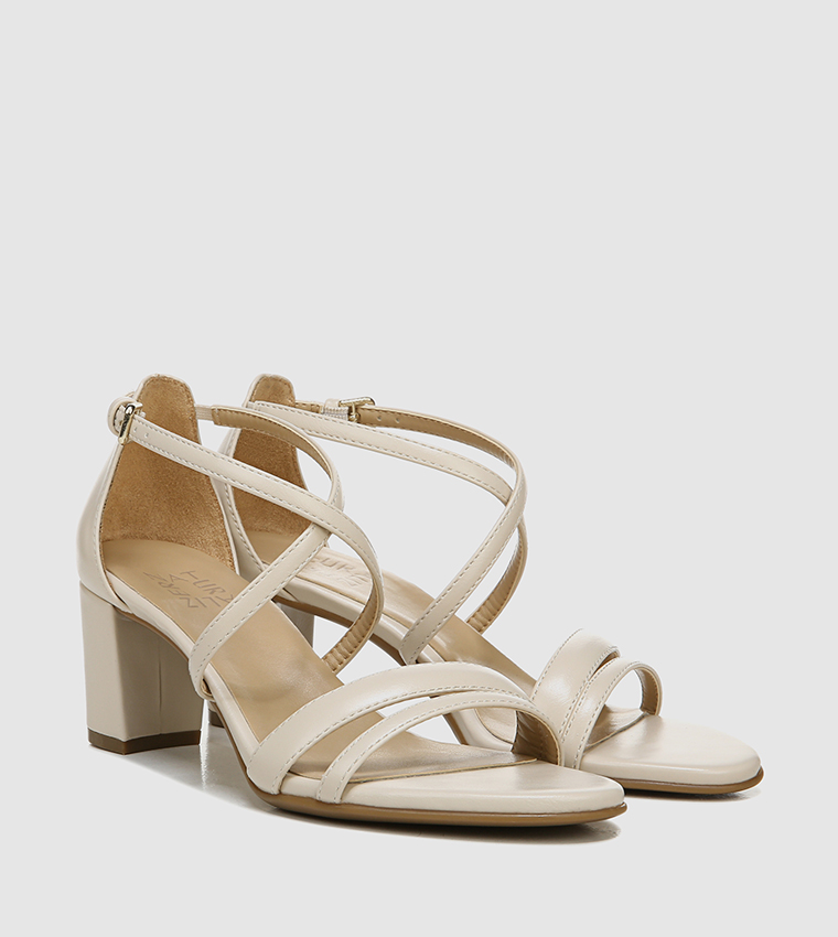 Buy Naturalizer BECKET Block Heel Sandals In Beige | 6thStreet UAE