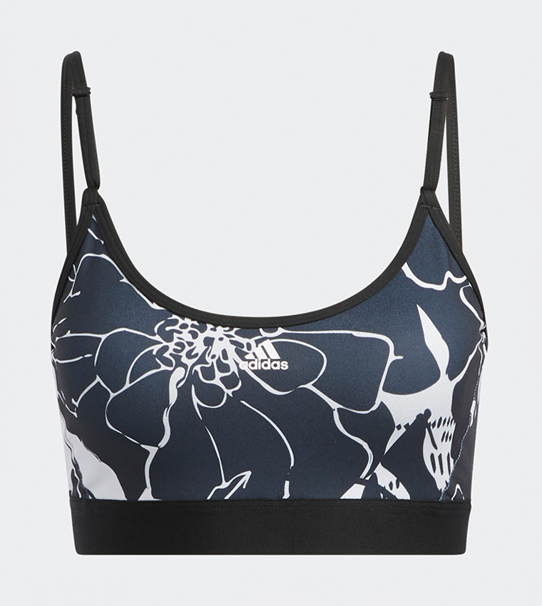 Light-Support Flower Print Bra