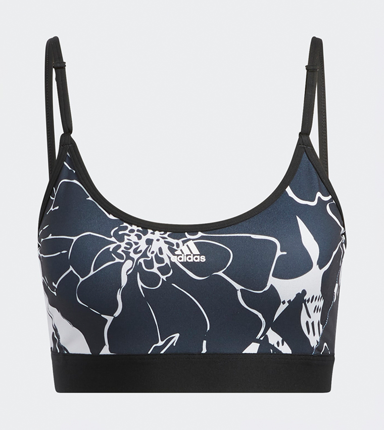 Light-Support Flower Print Bra