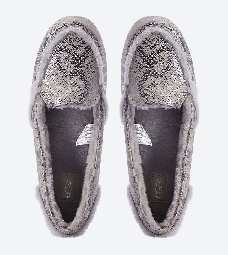 Buy Ugg Hailey Snake Embossed Loafers Silver HAILEY METC SNK In Silver 6thStreet Oman