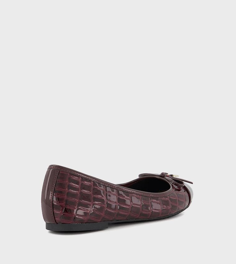 HALLO Textured Bow Detail Ballerinas