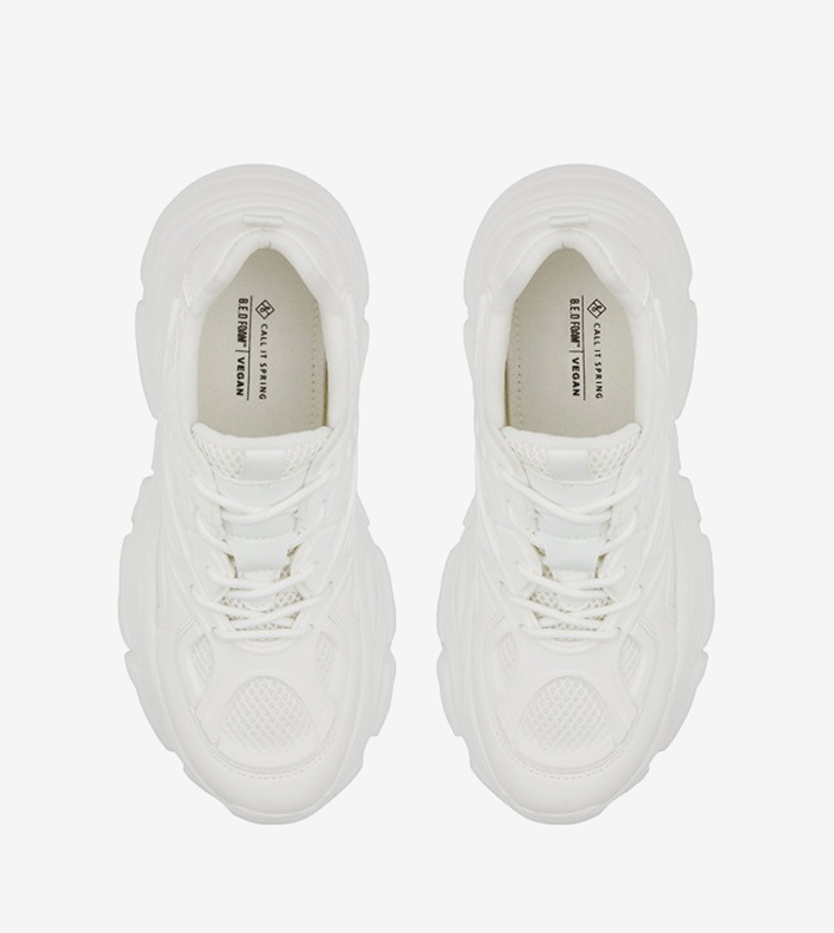 Buy Call It Spring HARLYNN Mid Top Lace Up Chunky Sneakers In White |  6thStreet UAE