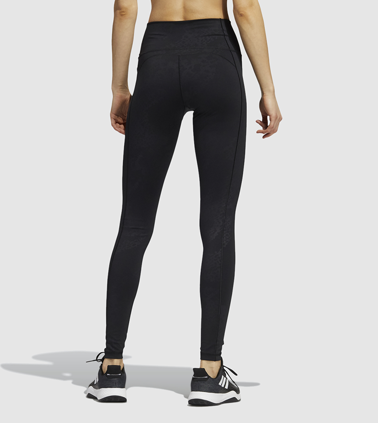 adidas Primegreen AEROREADY Training Dance Move Doubleknit Metallic-Print  Tights - Black