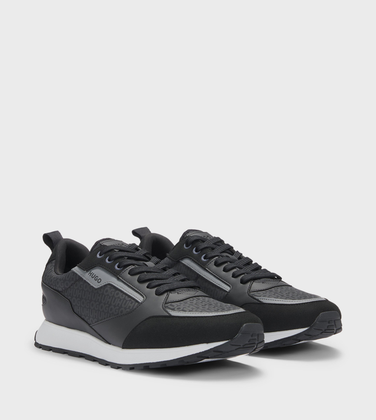 Logo Patterned Lace Up Sneakers