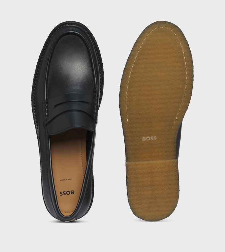 Textured Leather Loafers
