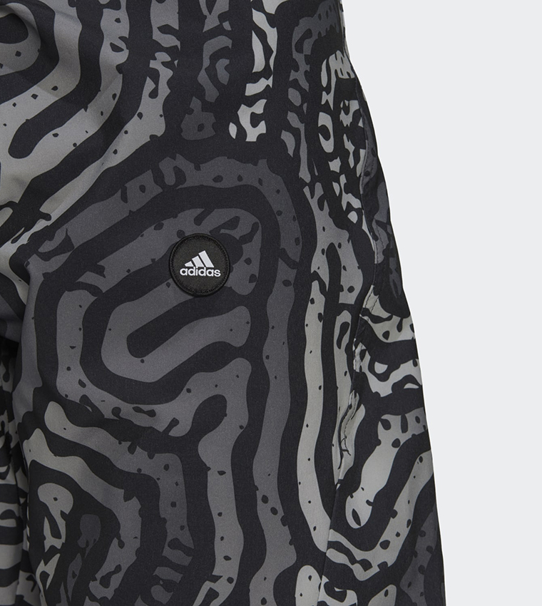 Buy Adidas Classic Length Colour Maze Tech Board Shorts In Black ...