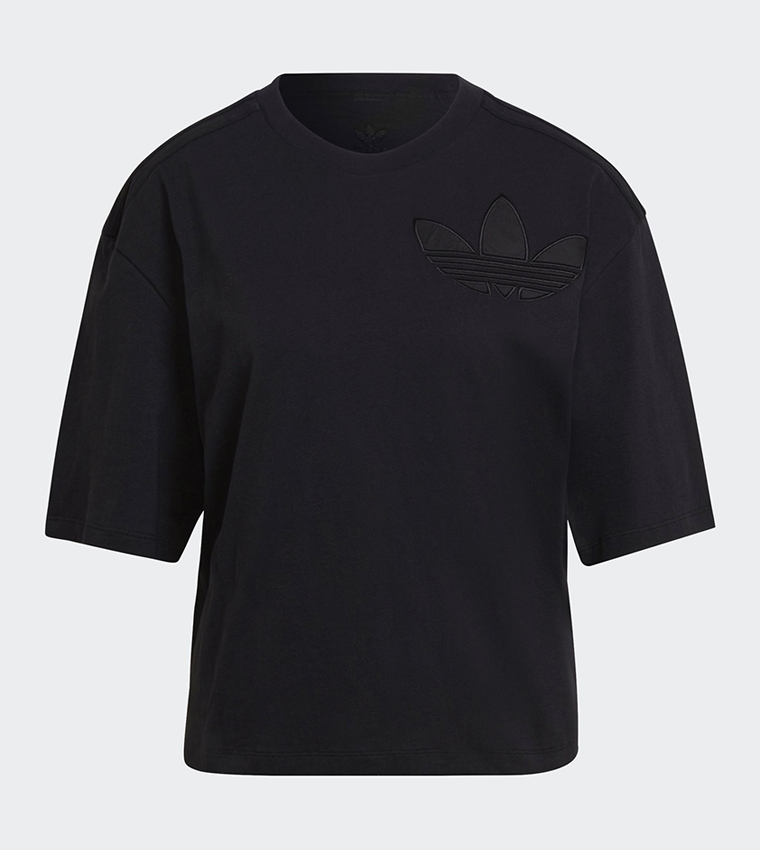 Buy Adidas T Shirt With Trefoil Patch In Black | 6thStreet Qatar