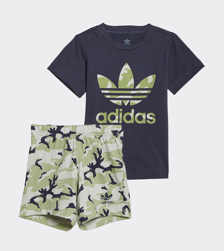 Adidas blue clearance camo shorts