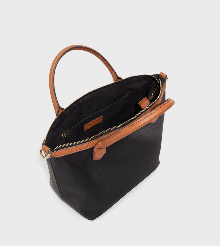 HEATHYR Contrast Detail Tote Bag