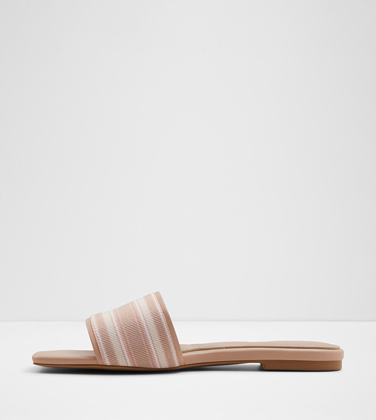 HENRIETTE Striped Flat Sandals