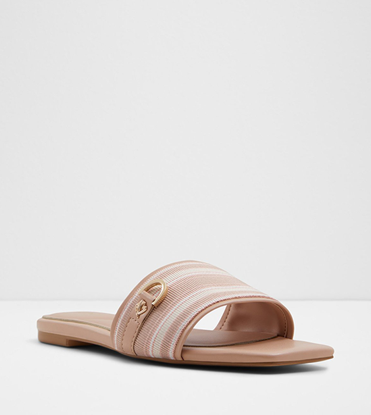 HENRIETTE Striped Flat Sandals