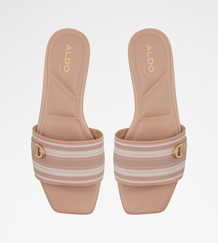 HENRIETTE Striped Flat Sandals