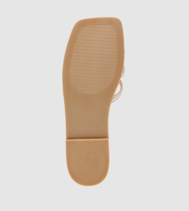 HEYDAY Monogram Detail Flat Sandals