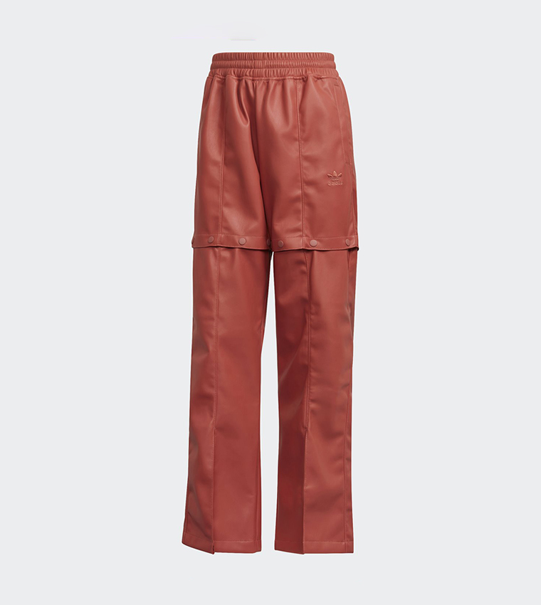 Buy Adidas Always Original Faux Leather Trackpants In Brown