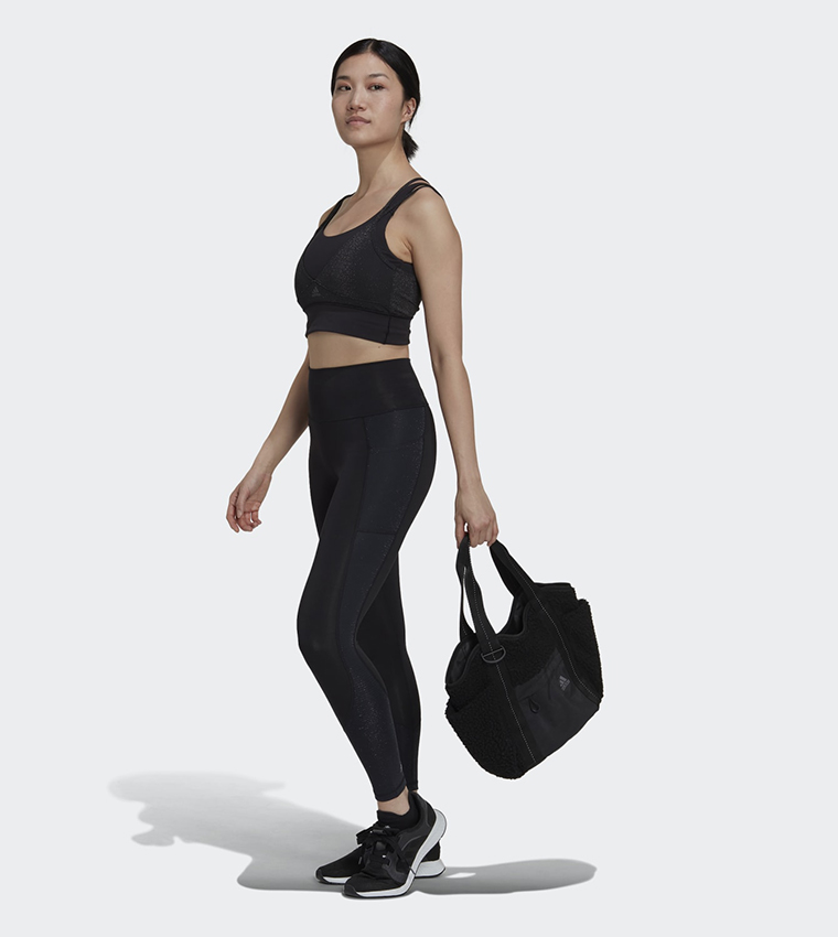 adidas Optime Training Shiny Full Length Leggings - Black
