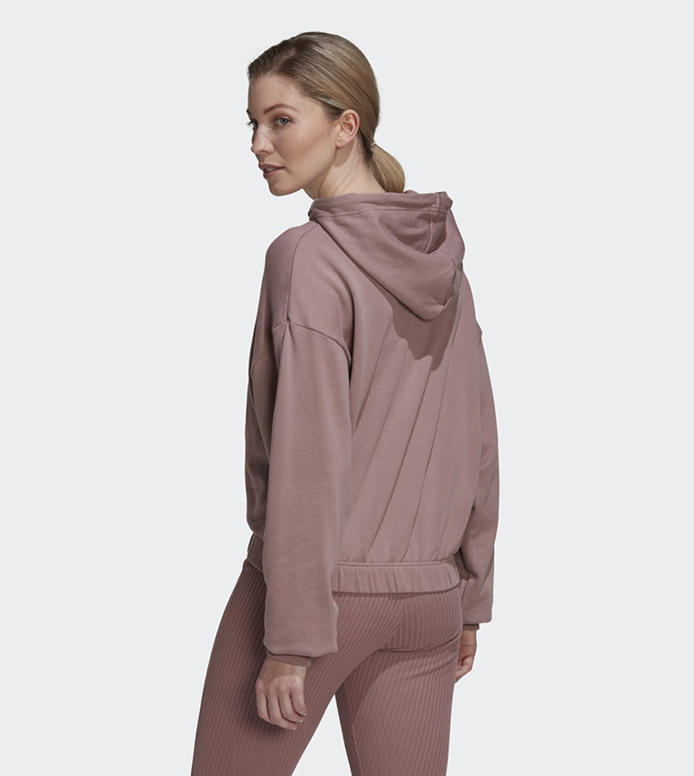 Buy Adidas Studio Lounge Cropped Hoodie In Brown 6thStreet Saudi Arabia