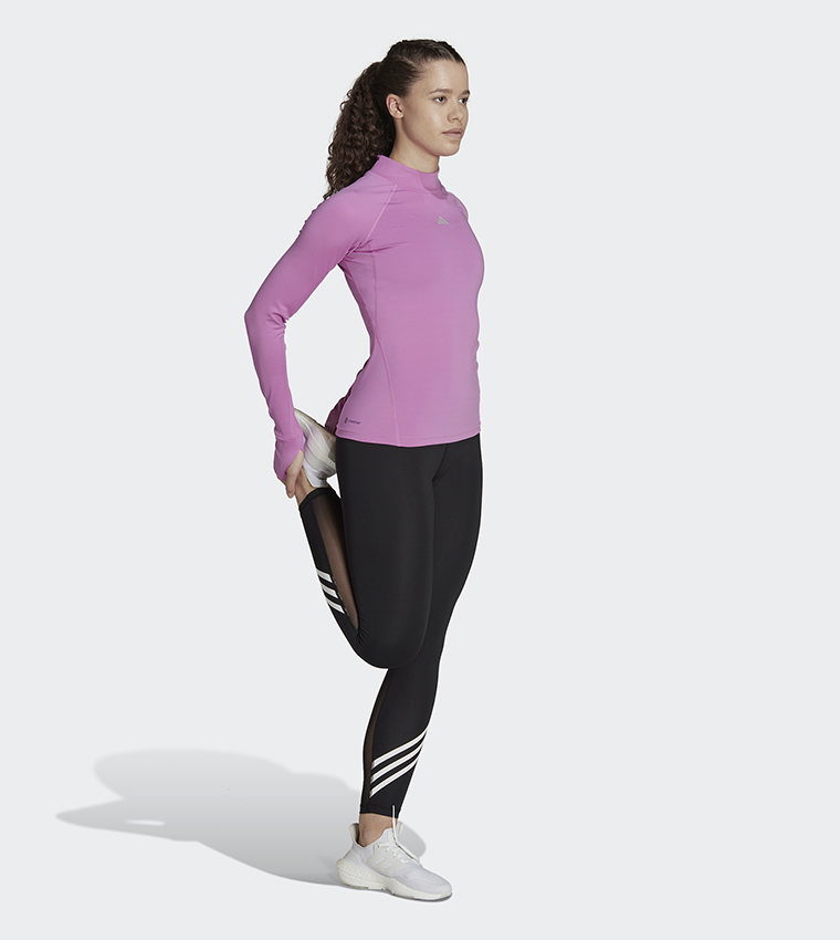 Buy Adidas Techfit Aeroready Warm Long Sleeve Training Top In Lilac