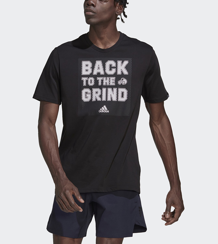 Buy Adidas Printed Regular Fit T Shirt In Black 6thStreet Oman