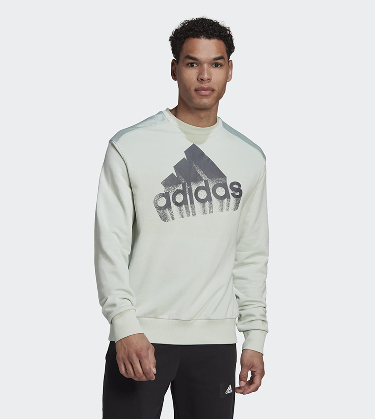 Buy Adidas Essentials Brand Love French Terry Sweatshirt In Beige