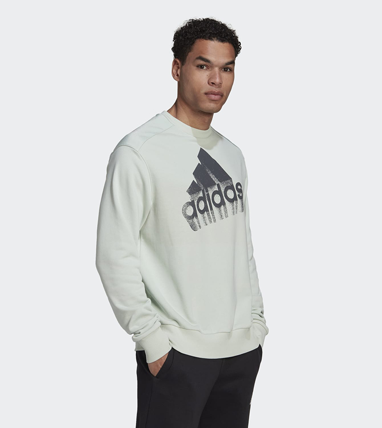 Buy Adidas Essentials Brand Love French Terry Sweatshirt In Beige