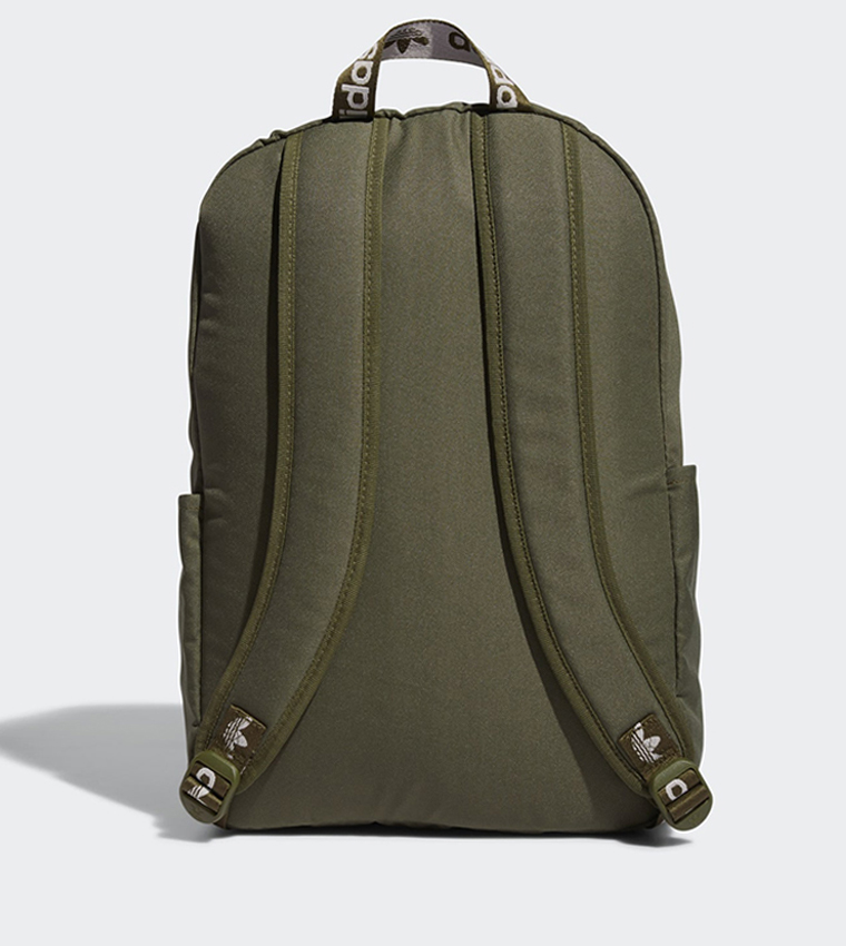 Army green adidas backpack top