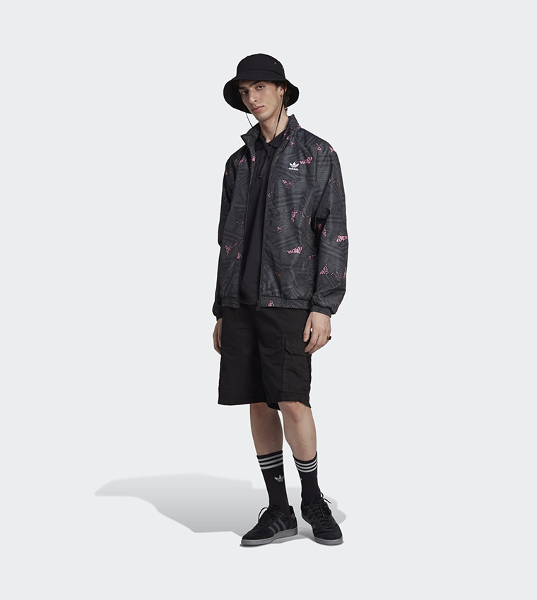 Trefoil allover print track jacket clearance