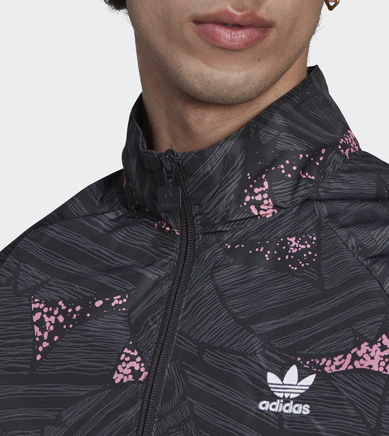 Trefoil allover outlet print track jacket