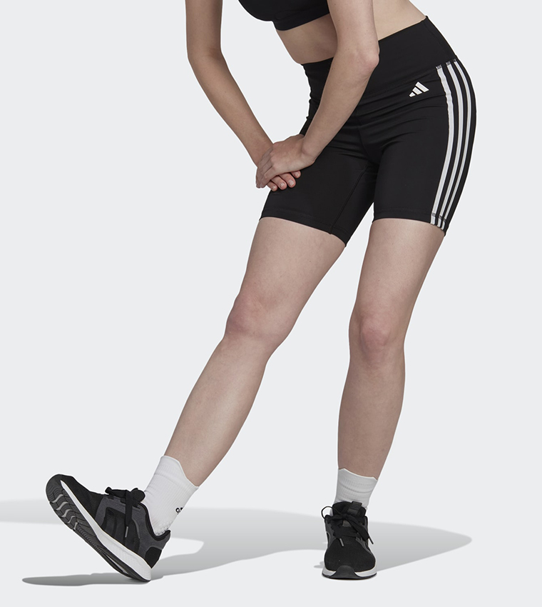 Training Essentials 3-Stripes High-Waisted Short Tights