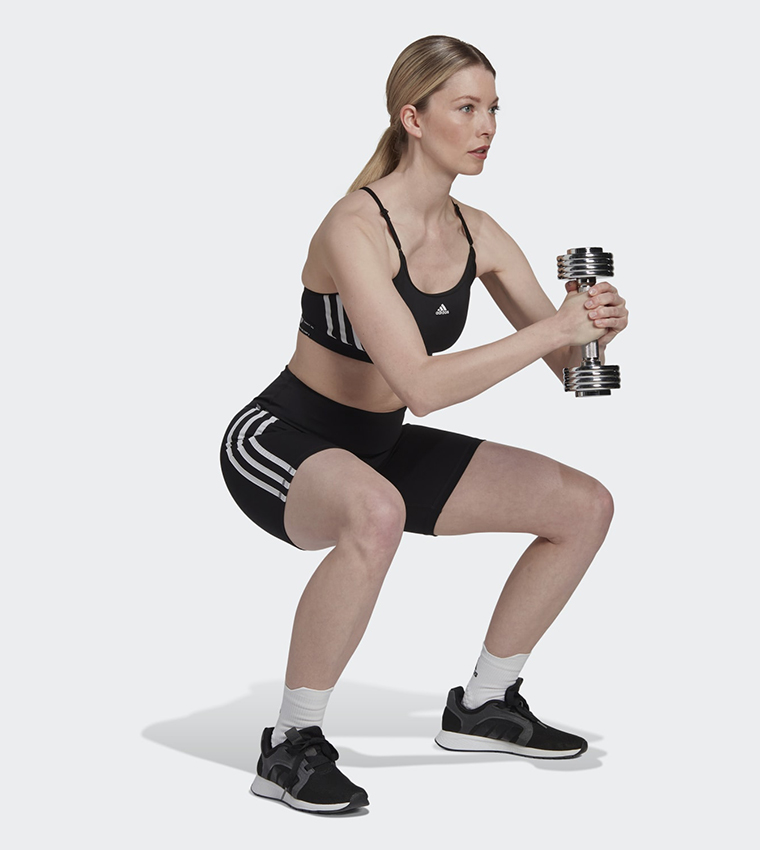 Training Essentials 3-Stripes High-Waisted Short Tights