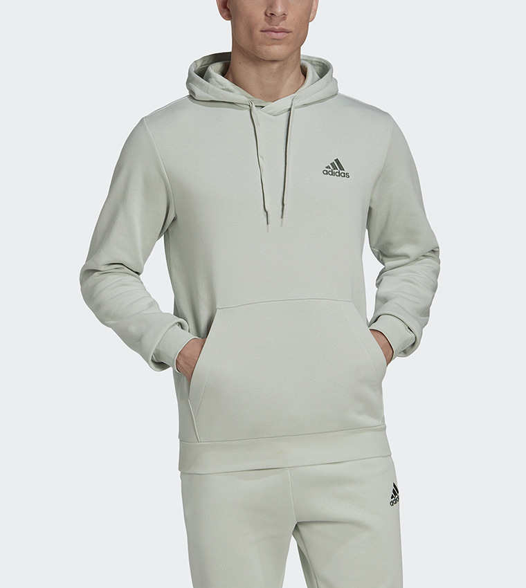 Buy Adidas Logo Embroidered Kangaroo Pocket Hoodie In Green 6thStreet Bahrain