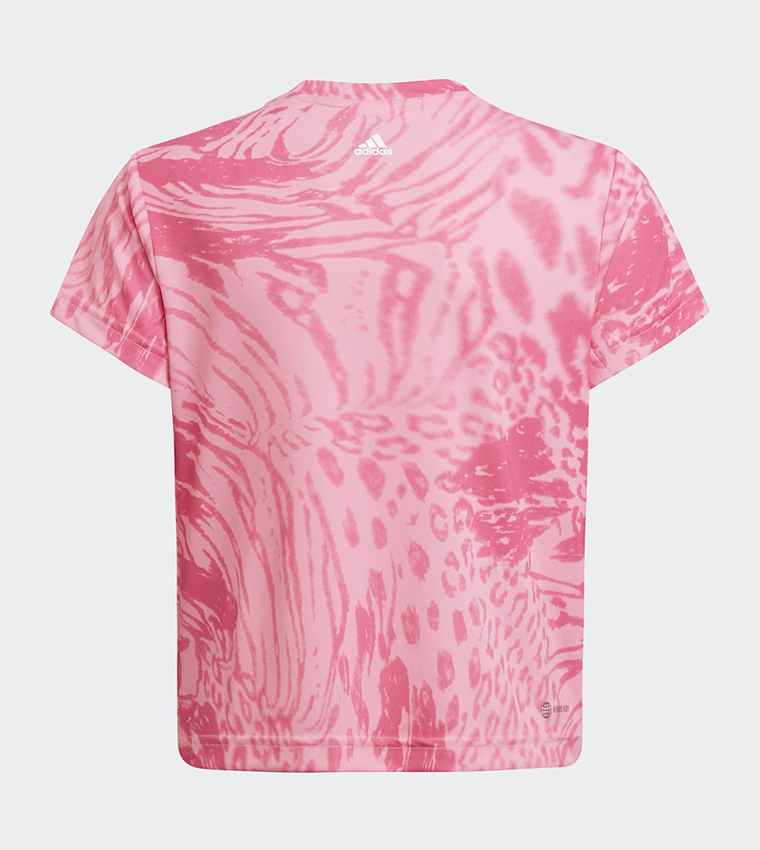 Buy Adidas AEROREADY Sport Icons Animal Print T Shirt In Pink | 6thStreet  Qatar
