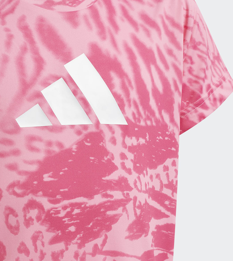 Buy Adidas AEROREADY Sport Icons Animal Print T Shirt In Pink | 6thStreet  Qatar