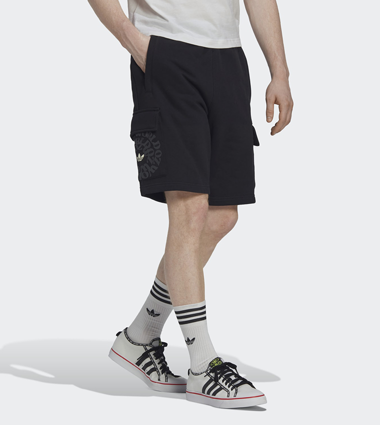 Adidas cargo shorts black top