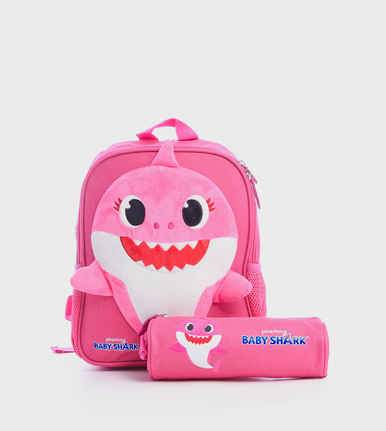 Buy BABY SHARK HOLLYWOOD MAGIC Baby Shark Print Backpack With Pencil Case In Pink 6thStreet Qatar