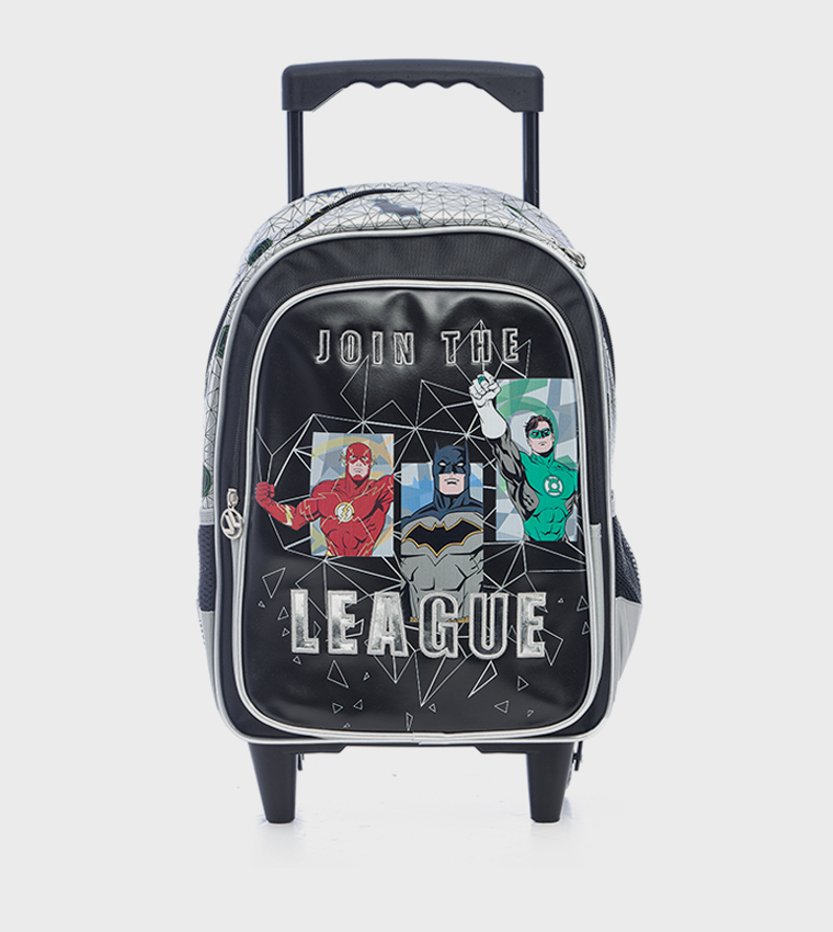 Buy Justice League HOLLYWOOD MAGIC Justice League Print Trolley Bag With Lunch Bag Pencil Case Set In Black 6thStreet Qatar