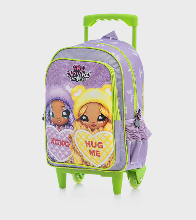 HOLLYWOOD MAGIC NANANA Print Trolley Backpack with Lunch Bag & Pencil Case Set