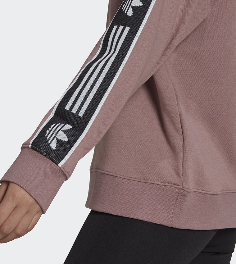 Adidas tape 2025 hoodie pink