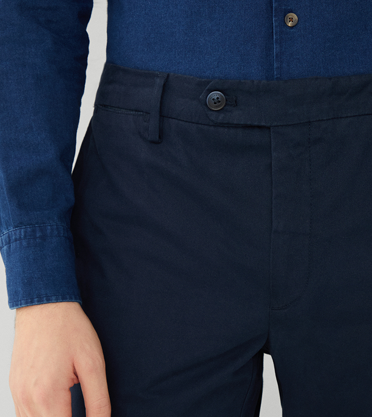 Solid Slim Fit Chino Pants 