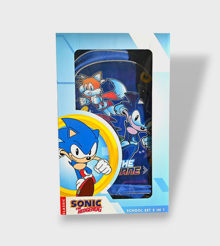 Sonic Themed 5-Piece 18" Trolley School Bag Set