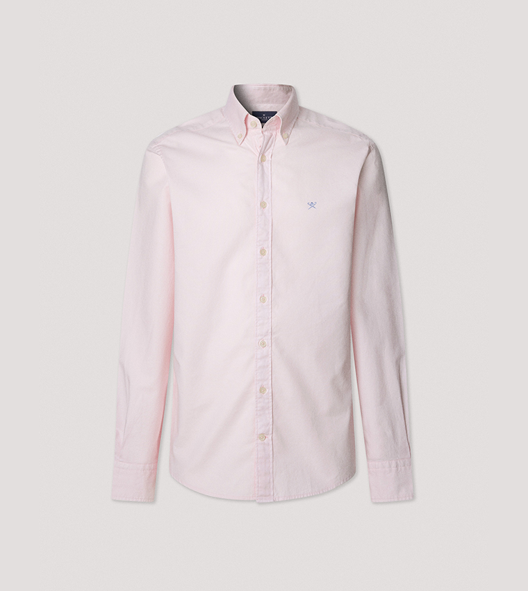 Buy Hackett Button Down Collar Long Sleeves Shirt In Pink