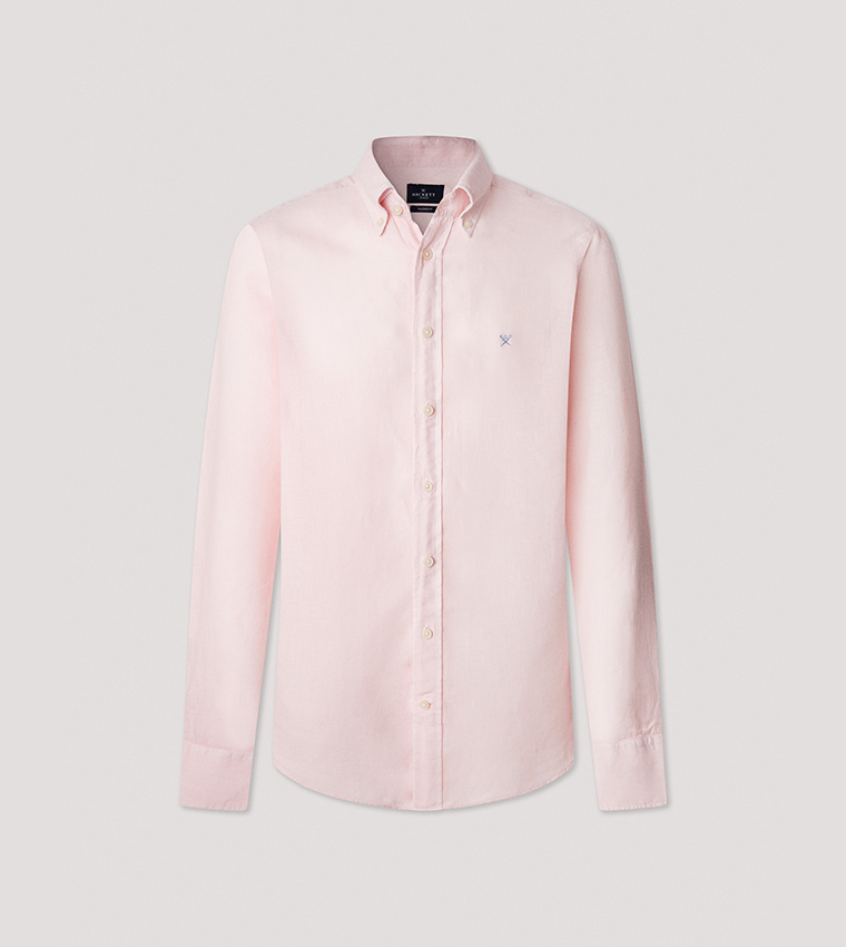 Button-Down Collar Linen Shirt