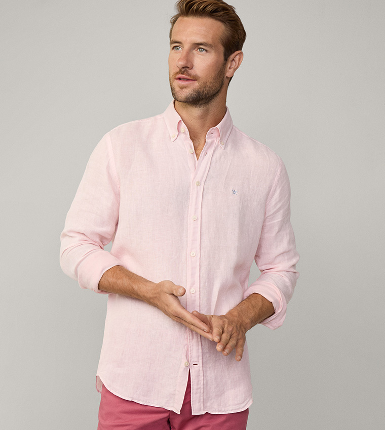 Button-Down Collar Linen Shirt