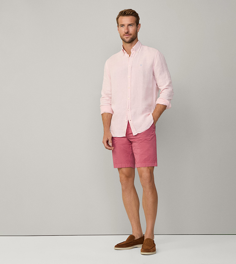 Button-Down Collar Linen Shirt