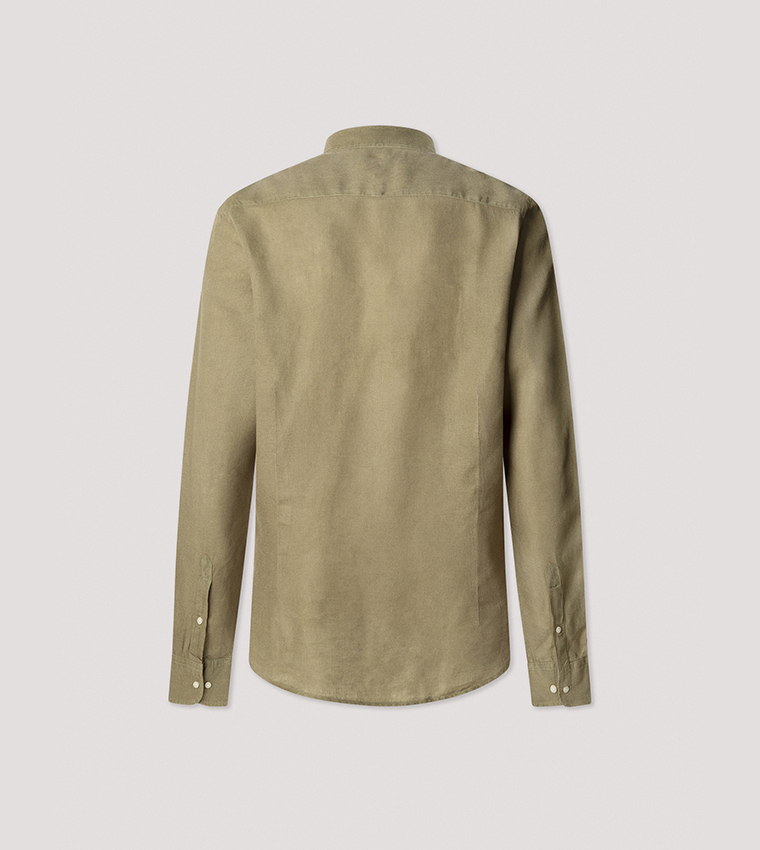 Mandarin Collar Linen Shirt