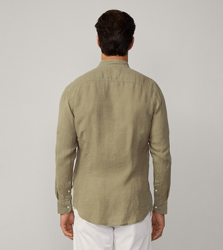 Mandarin Collar Linen Shirt